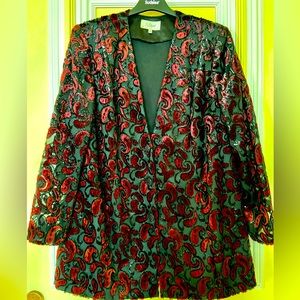 S.Star Women’s Black&Red Long Sleeves Evening Sequins Jacket Size 54/170